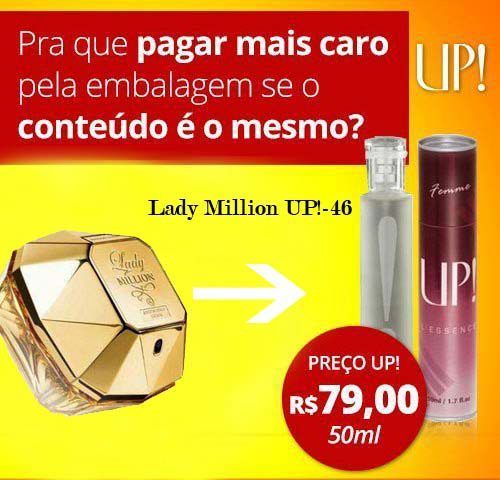 Perfume Feminino 50ml UP! 46 - Réplica do Lady Million